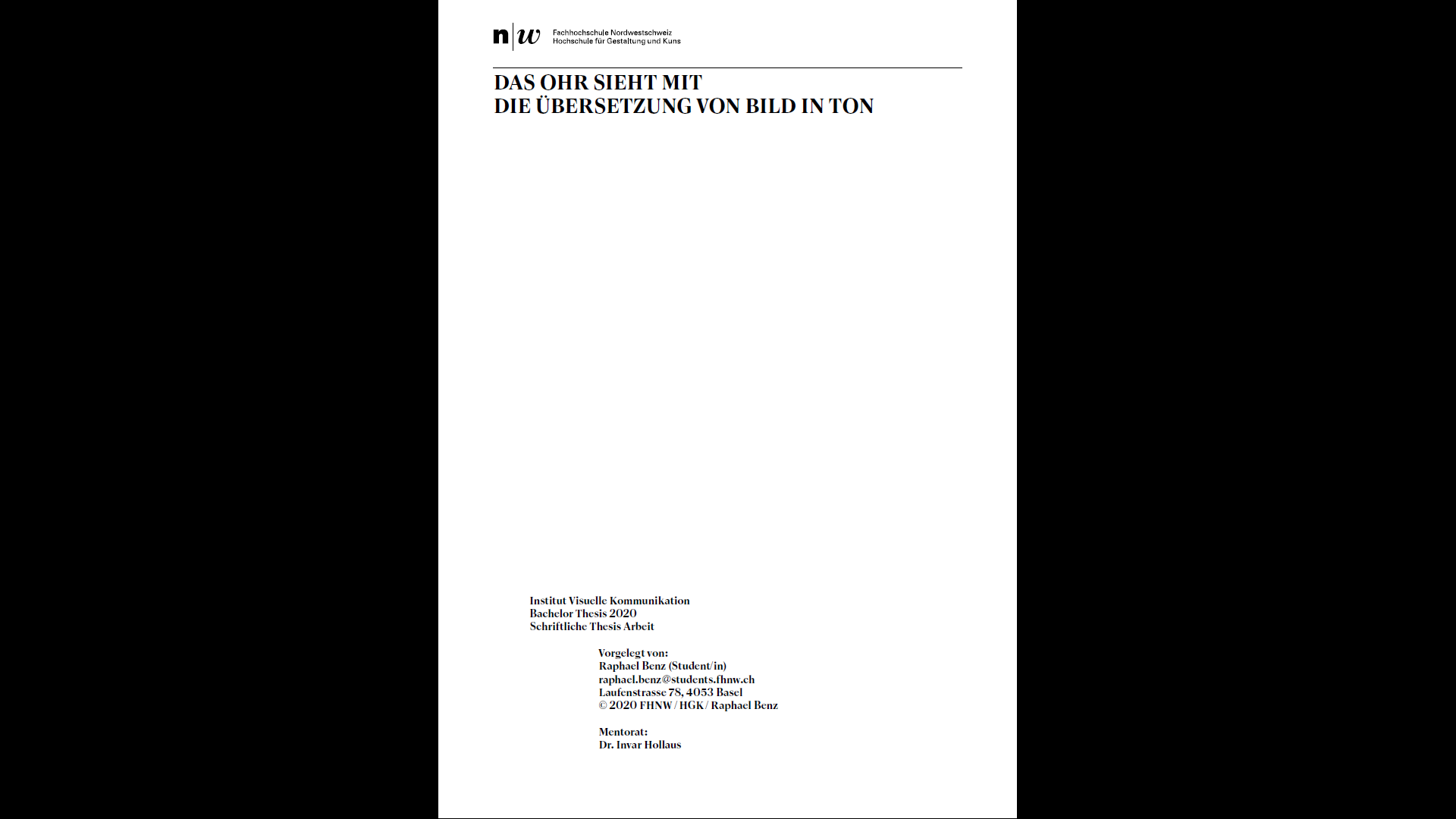 Kulturhistorische Bachelorthesis